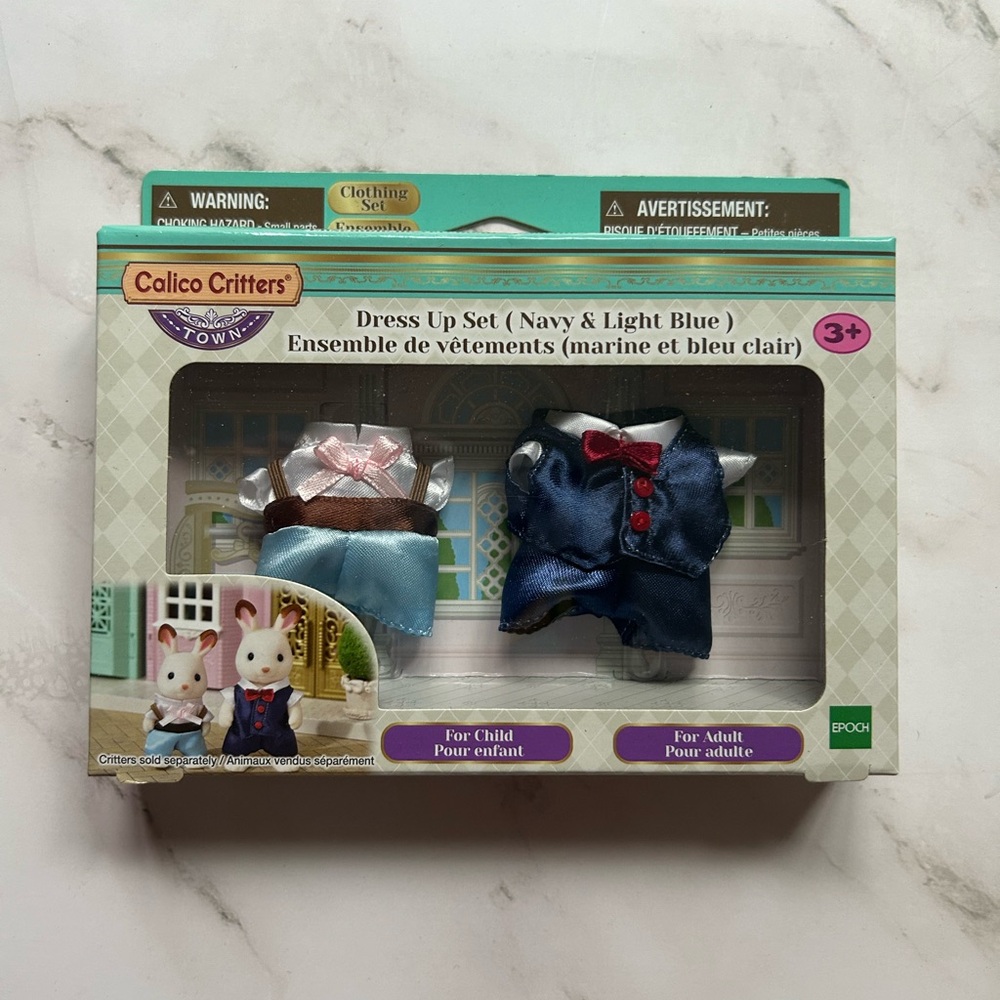 Calico Critters Town Navy And Light Blue Dress Up Accessories Set CC3029